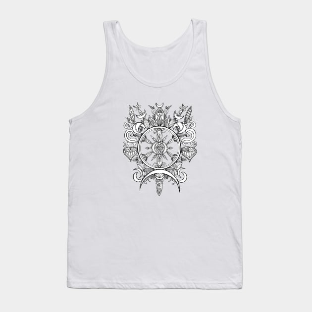 Crescents and Leaves Tank Top by NicoleWhelan